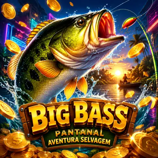 Símbolos de peixes com valores e iscas do Big Bass Bonanza em tela
