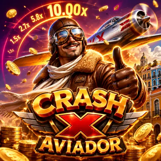 Capa do jogo Crash X com grade neon e multiplicador subindo